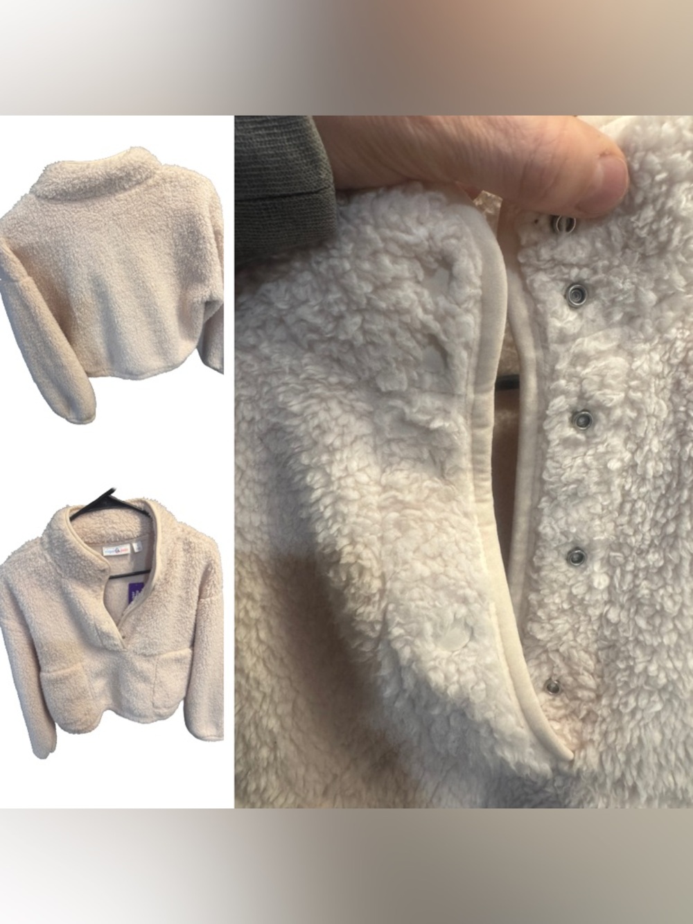 Cozy Kids Sherpa Jacket - Cream